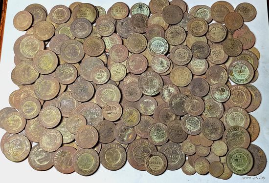 Лот монет РИ из одной находки. 426 шт. Более 2 кг
