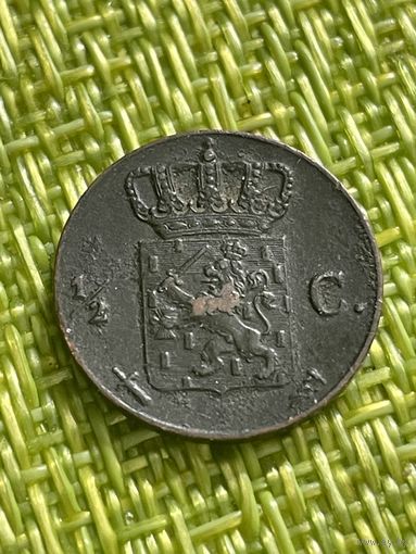 Нидерланды 1/2 сантима 1863 г