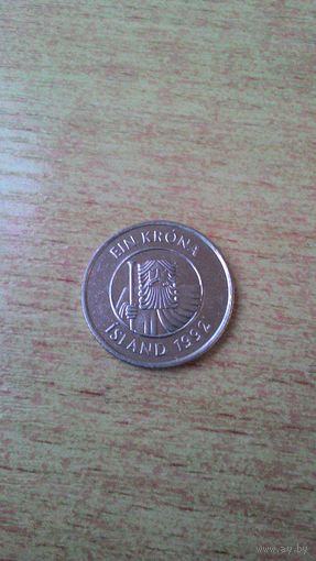 Исландия, 1 крона 1992.