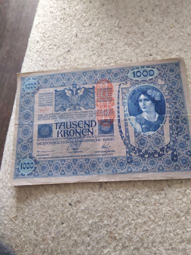 Банкнота 1000 крон Австро-Венгрия 1902