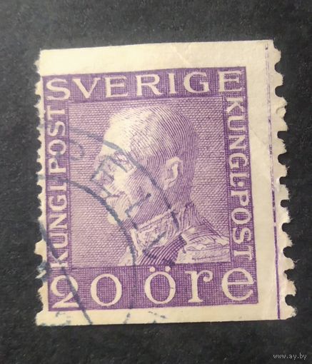 Швеция\259фе\1921\36 Стандарт, Король Густав V. справа фиолетовая полоса