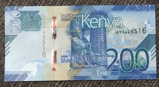 200 шиллингов 2019 года - Кения - UNC