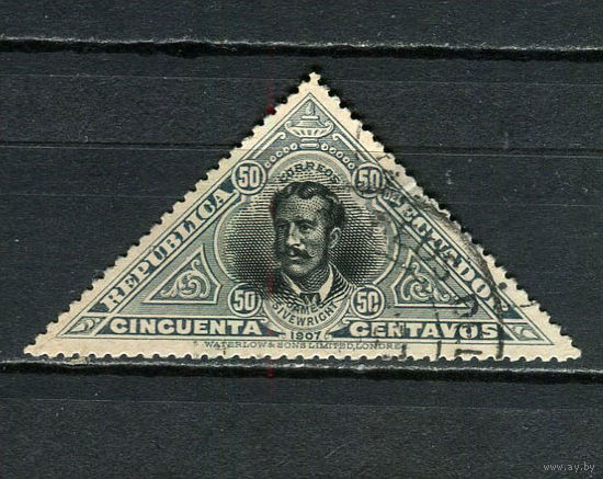 Эквадор - 1908 - James Sivewright 50С - (есть тонкое место) - [Mi.172] - 1 марка. Гашеная.  (Лот 28JC)-TG3P59