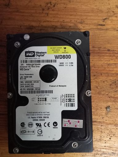 Жёсткий диск Western Digital 80 гб