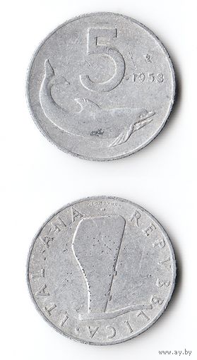 5 лир Италия 1953 года