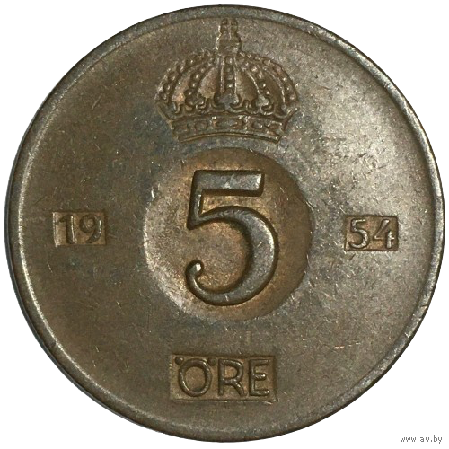 Швеция 5 эре, 1954