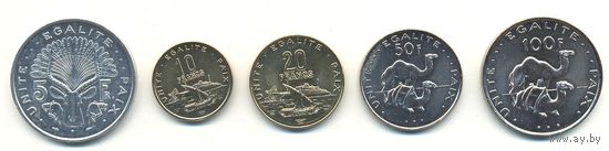 Джибути. 5,10, 20,50, 100 франков.