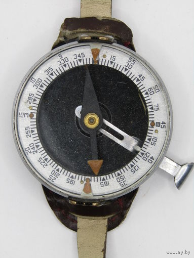 Компас "Адрианова". Рабочий. С ремешком. Для комплектации офицерского планшета. Ранний. Ретро СССР 50-х годов.