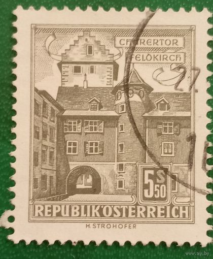 Австрия 1 февраля 1960. Чурские ворота города Фельдкирх в Форарльберге