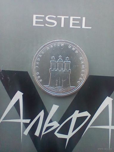 10 марок 1989 года  800 лет Гамбургскому порту