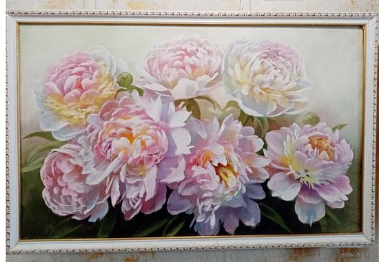 "пионы", Кособуцкая Наталья, 50х80см,