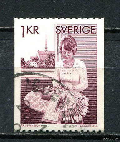 Швеция - 1976/1977 - Кружевоплетение - [Mi. 938y] - полная серия - 1 марка. Гашеная.  (LOT GM47)-T3P43