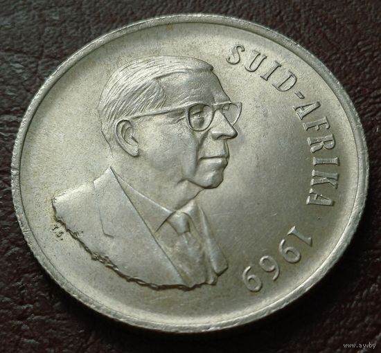 ЮАР 1 ранд, 1969 Окончание президентства Теофилуса Дёнгеса ( SUID-AFRIKA )     ( 1-15-2 )