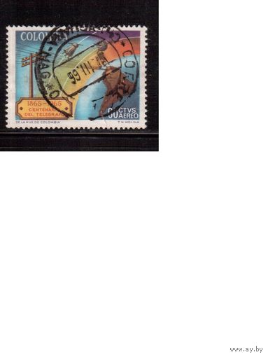 Колумбия-1965(Мих.1064) ,  гаш. , Телеграф,Карта