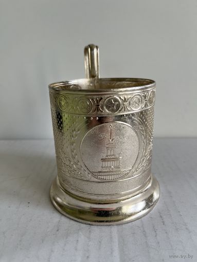 ПОДСТАКАННИК "ВДНХ", АЛЮМИНИЙ. РЕДКИЙ !!! СМ. ФОТО И ОПИСАНИЕ.