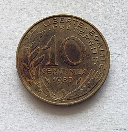Франция 10 сантимов, 1987