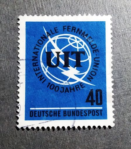 Марка Германия 1965 год 100 лет Международному союзу электросвязи