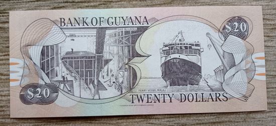 Werty71 Гайана 20 долларов 2018 UNC банкнота Корабль Водопад Кайетур