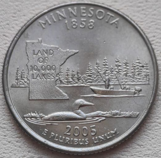 США 25 центов (квотер) 2005 P Minnesota