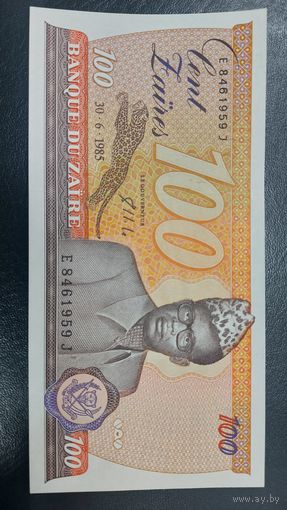 Заир 100 заиров 1985 год состояние UNC
