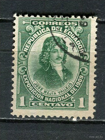 Эквадор - 1909 - Хосе Мехия Вальехо 1С - [Mi.174] - 1 марка. Гашеная.  (Лот 29JC)-TG3P59