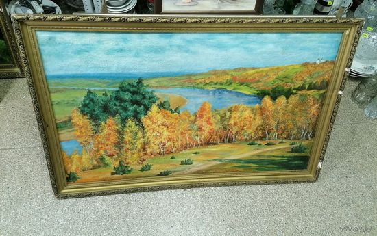 Живопись маслом на холсте, большой размер 70 на 110 см, красивый пейжаз