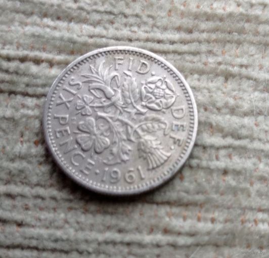 Werty71 Великобритания 6 пенсов 1961 Елизавета 2