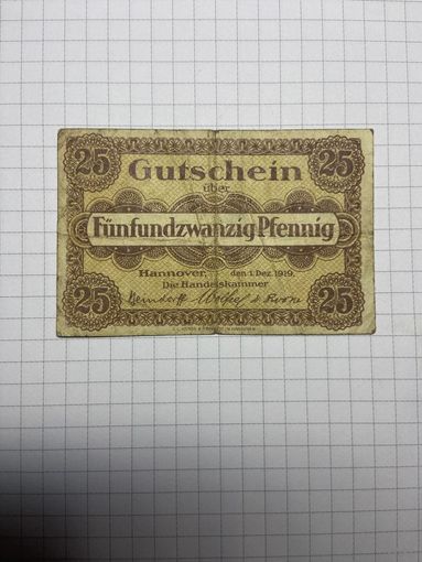 25 пфенигов (нотгельды) г. Германия.-2012