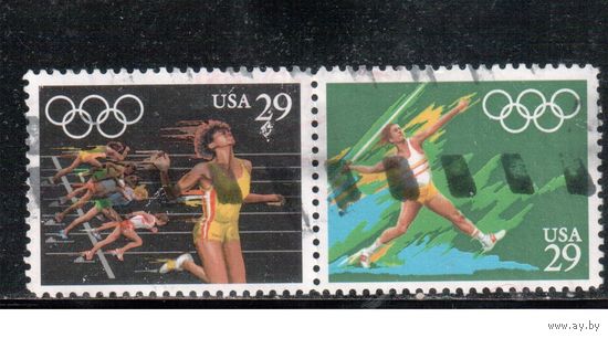США-1991, (Мих.2157-2158), гаш. , Спорт, ОИ