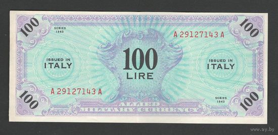Италия 100 лир 1943 года. Тип P-M15а. Состояние XF+