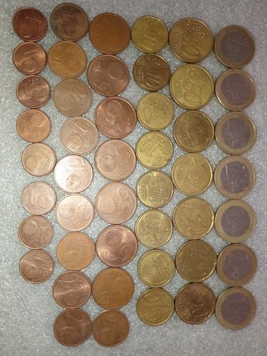 Евро. Колекция монет без повторов.