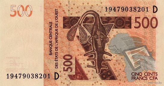 Мали 500 франков образца 2019 года UNC p419d