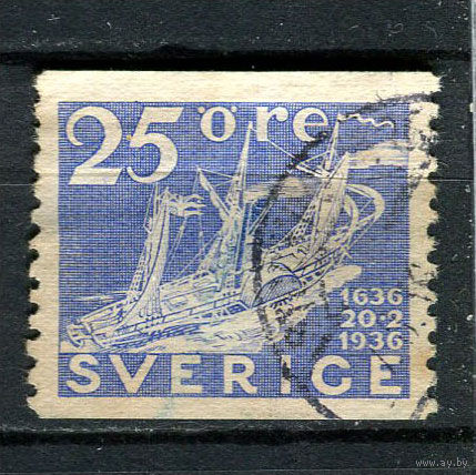 Швеция - 1936 - Пароход Конституция 25 Ore - [Mi.231A] - 1 марка. Гашеная.  (LOT Gi34)-T3P56