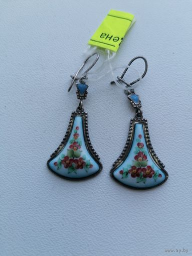 Серьги, Финифть