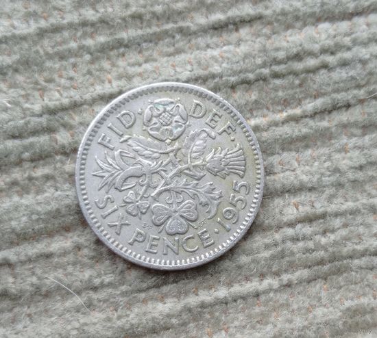 Werty71 Великобритания 6 пенсов 1955