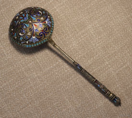 Ложка для мёда 84 проба эмаль