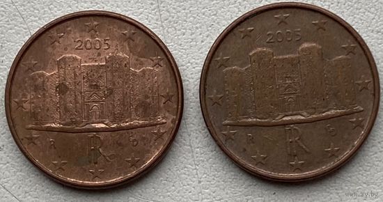 Италия 1 евроцент 2005 г. Цена за 1 шт.