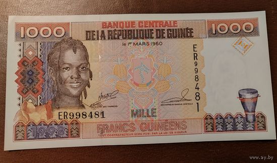 Гвинея. 1000 франков 1998 г.