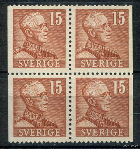 Швеция - 1939/42г. - король Густав V, 15 Ore - 1 кварт - MNH. Без МЦ!