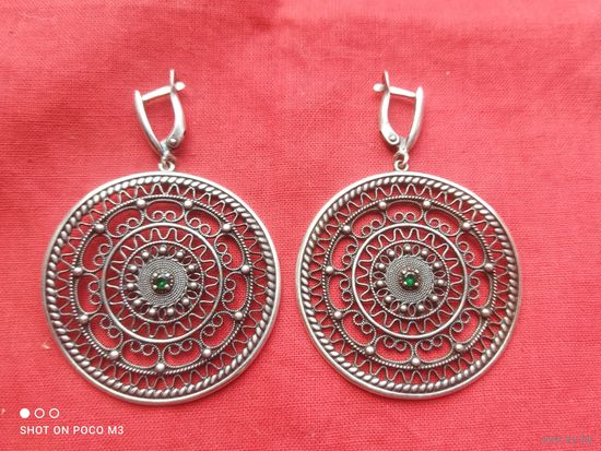 Серёжки с камнем,Серебро,Красивые, без Минимальной цены