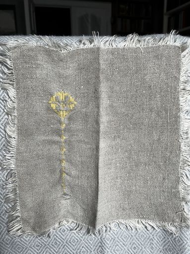 Салфетка с вышивкой, лен.