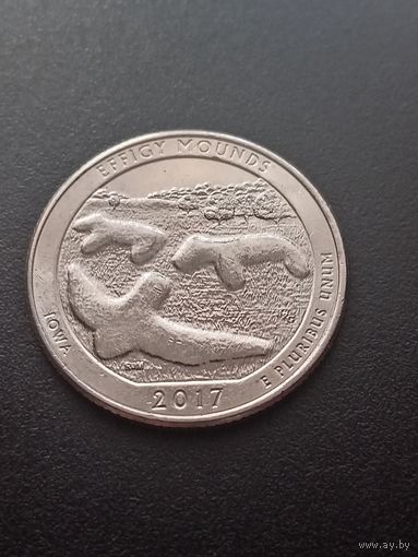 США 25 центов  2017 г. D - Национальный памятник Эффиджи-Маундз