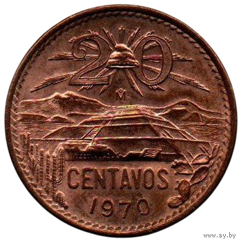 МЕКСИКАНСКИЕ СОЕДИНЁННЫЕ ШТАТЫ. 20 СЕНТАВО 1970. ОТЛИЧНАЯ