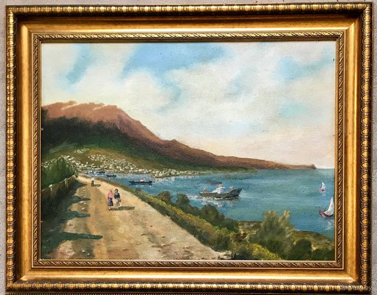 Булычев Ю.А. "Крым",1972 г. ДВП, масло. Размер 64х48 см.