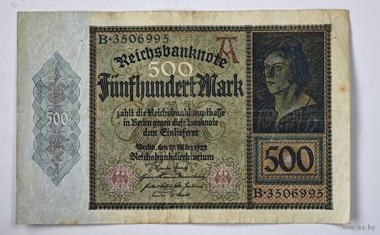 1922 год 500  марок Германия