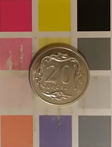 Польша 20 грошей 2010 (m/w с правой стороны)