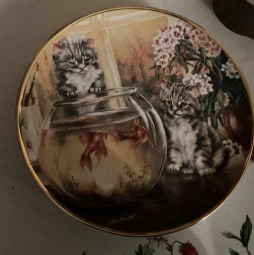 Тарелка коллекционная Коты Котята Англия винтаж