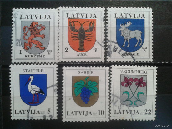Латвия, 2007. Стандарт. Гербы городов