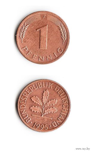 1 пфенниг Германия 1995 года(J)