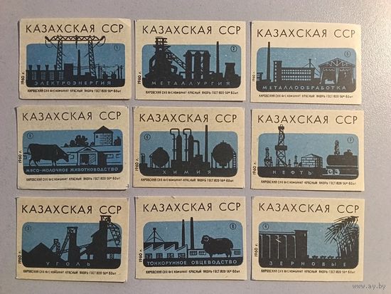 Спичечные этикетки Комбинат "Красный Якорь" (ф-ка "Белка"). Казахская ССР